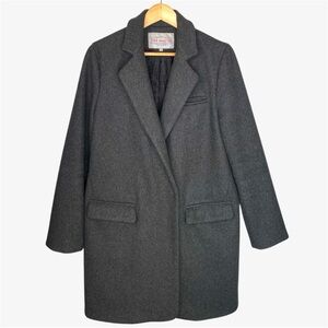 PINK MARTINI Collection Wool Blend Single Breasted Pea Coat - Gray - Size L